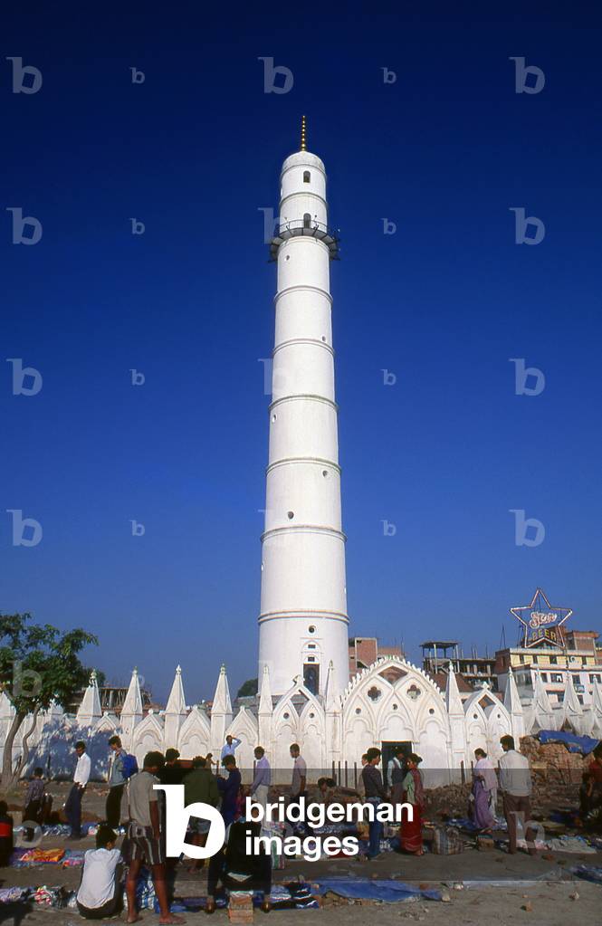 Nepal: Bhimsen Tower (destroyed during the great earthquake that hit Nepal in 2015), Kathmandu, 1995