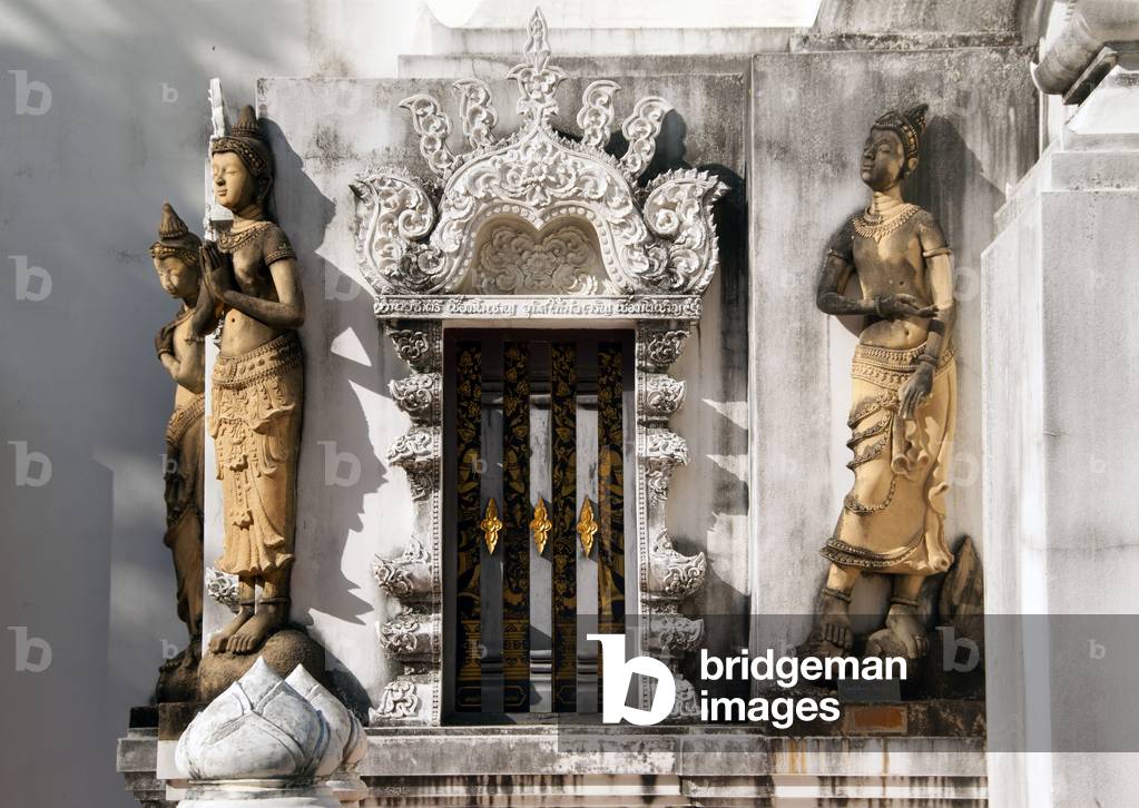 Thailand: Sculpture of a thewada (angels), Wat Nantaram, Chiang Mai