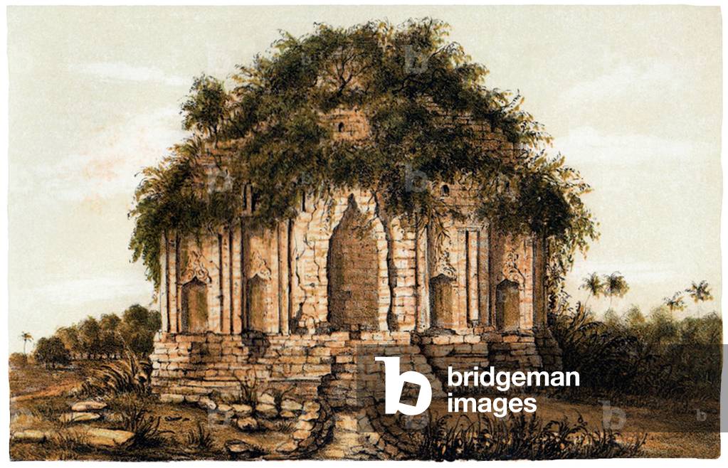 Indonesia: Candi Kalasan viewed from the east. Sailendra Period, c. 8th century. Johannes Muller, 1859