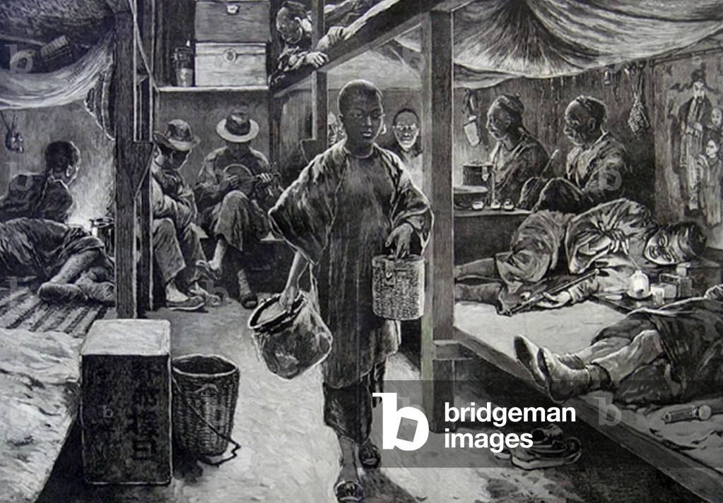 USA: 'An Opium Den in San Francisco' (c. 1890).