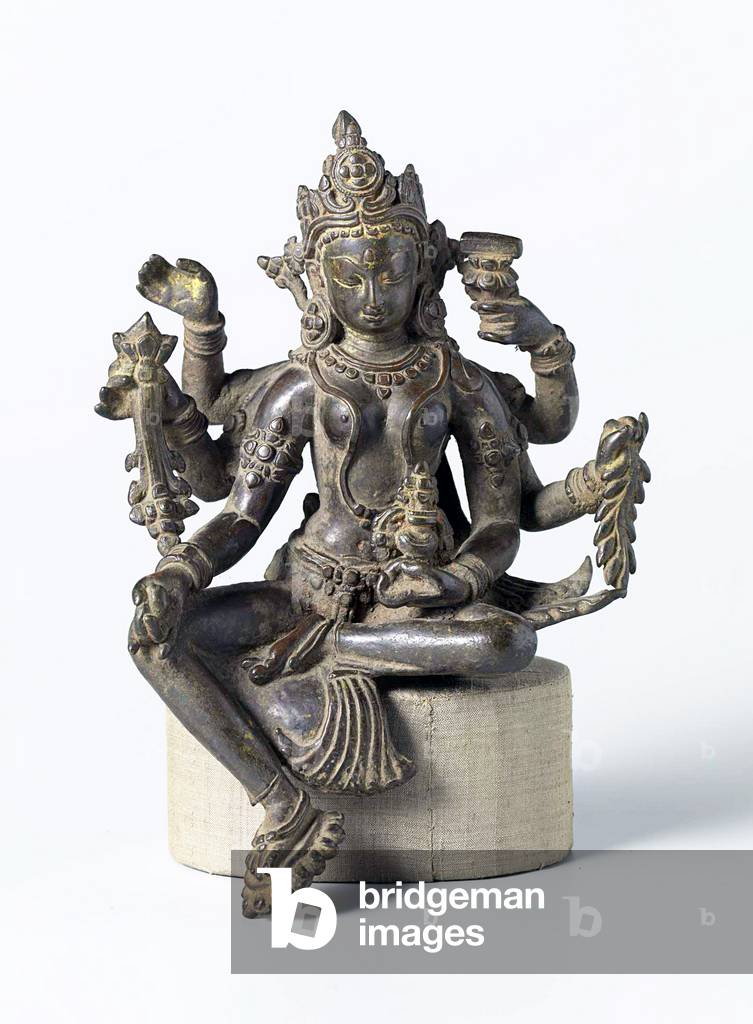 Nepal: Image of the bodhisattva Vasudhara in bronze, 16th century