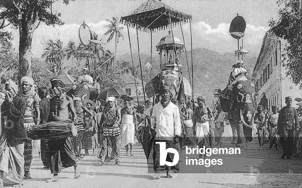 Sri Lanka: Esala Perahera procession in Kandy in 1841.
