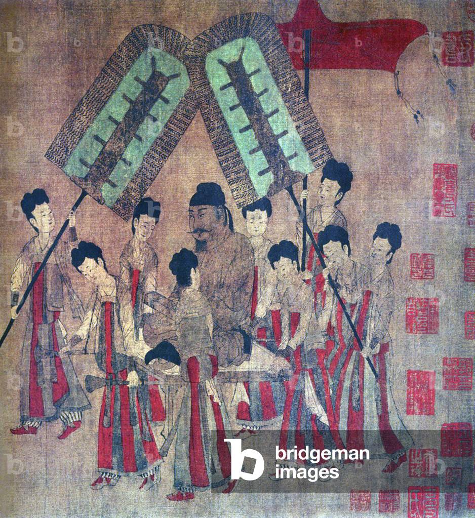 China: Emperor Taizong receives Ludongzan, ambassador of Tibet; 641 (painting)