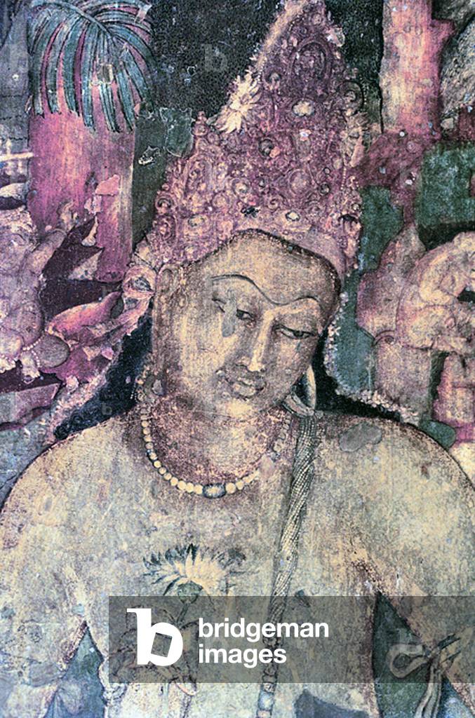 India: Portrait of Padmapani, Ajanta Caves.