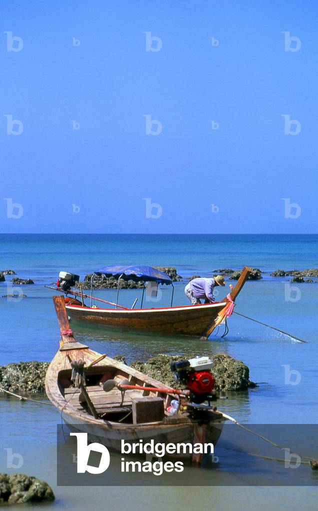 Thailand: Tour boats on a beach in Ko Lanta, Krabi Province