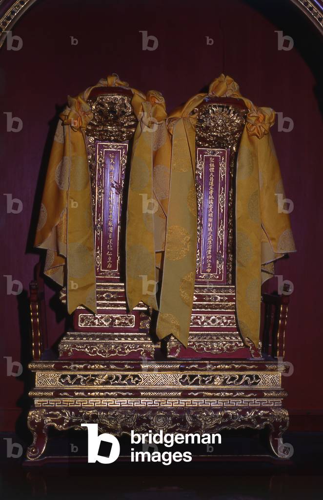 Vietnam: Ancestor tablets, Tomb of Emperor Minh Mang, Hue