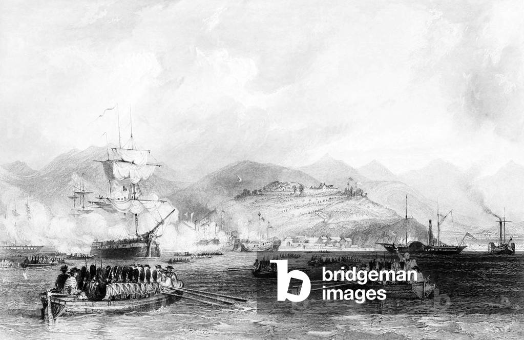 China: 'The Capture of Ting Hai'. First Opium War (1839-1842) by Thomas Allom.