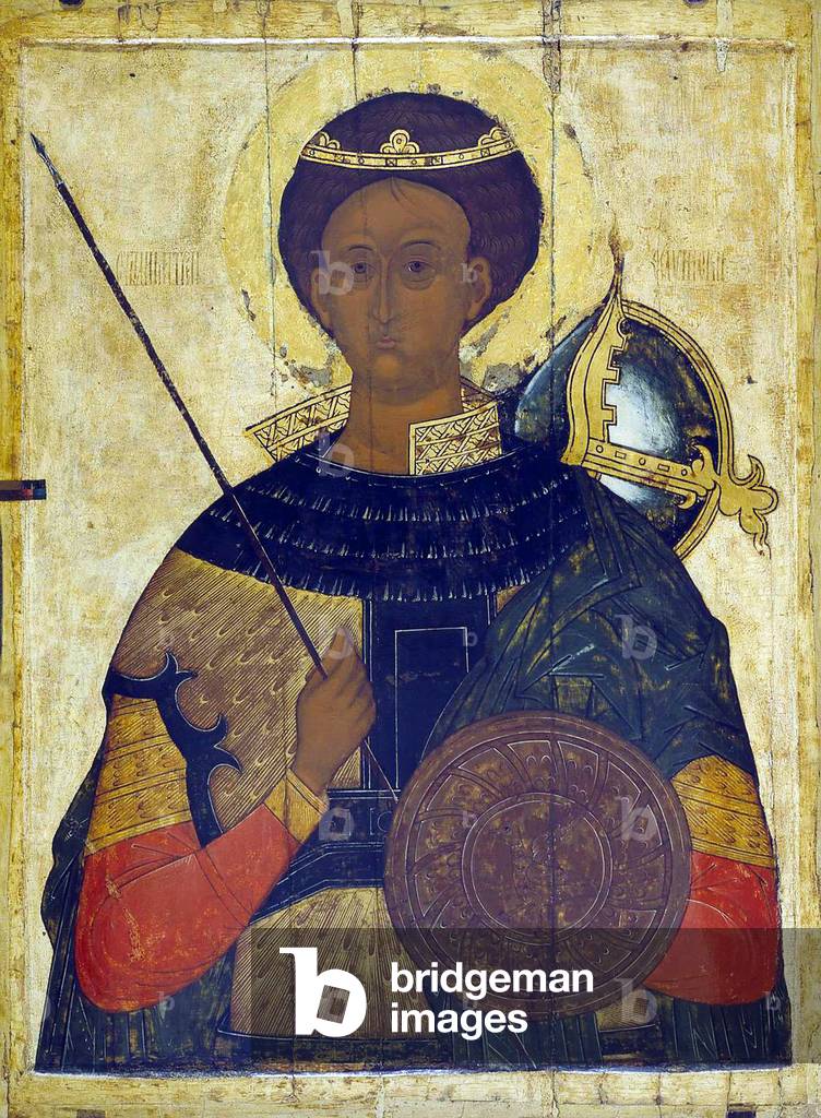Russia: A Russian Orthodox icon of St. Demetrios the Great Martyr and Myrrh-streamer