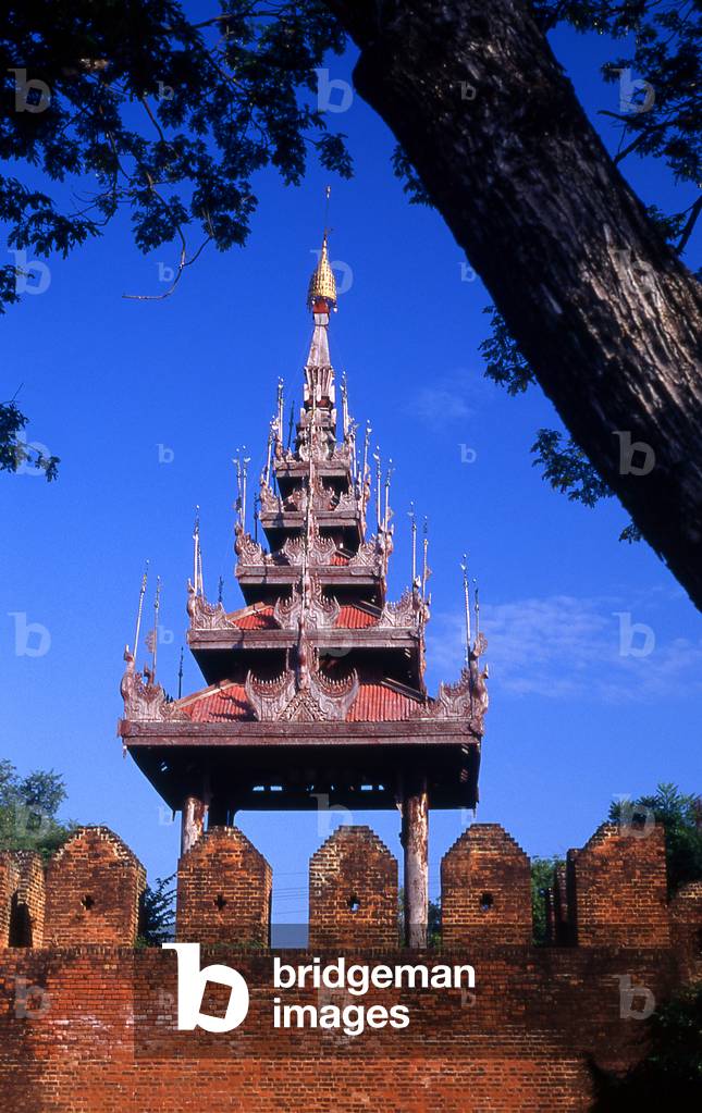 Burma / Myanmar: Mandalay Fort walls enclosing King Mindon's Palace, Mandalay