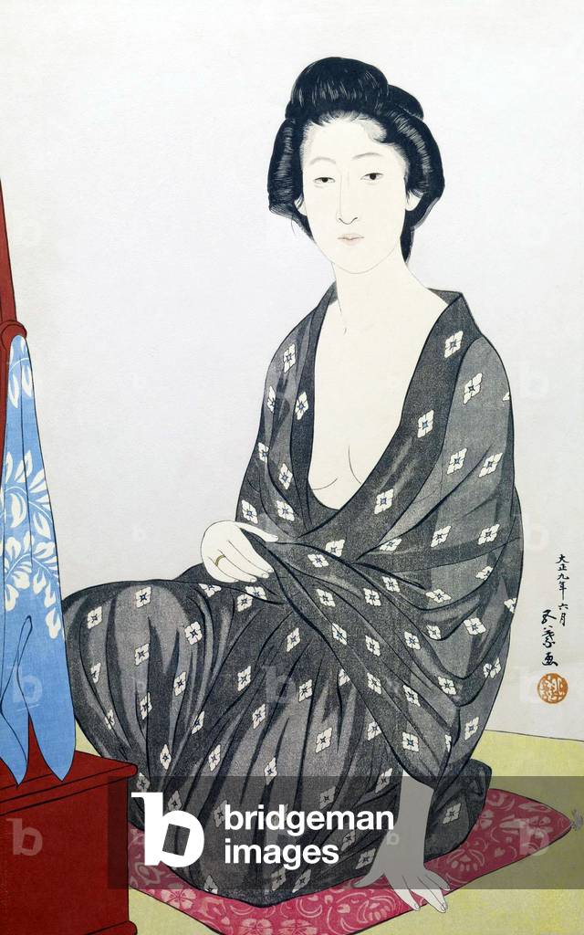 Japan: A woman in a summer kimono. Goyo Hashiguchi, early 20th century
