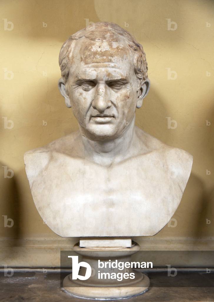 Italy: Marcus Tullius Cicero (106 - 43 BCE), Roman philosopher, politician, lawyer, orator and consul. Bust in the Vatican Museum, Vatican City, Rome (2016)