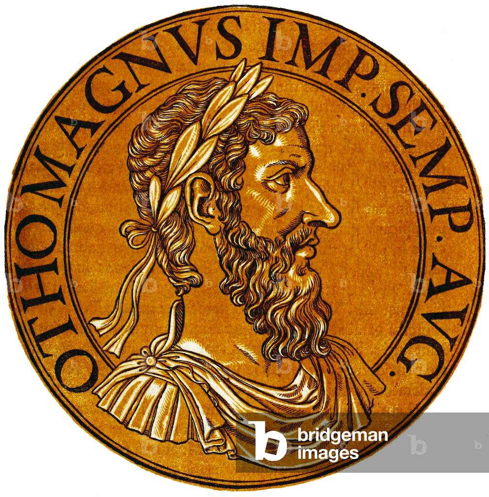 Germany: Otto I (912-973), 12th Holy Roman emperor, from the book <i>Icones imperatorvm romanorvm, ex priscis numismatibus ad viuum delineatae, & breui narratione historica</i>, 1645