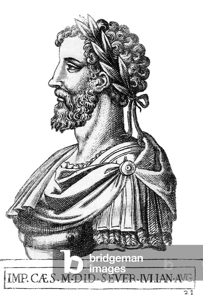 Italy: Didius Julianus (133/137-193), 20th Roman emperor, 1583 (engraving)