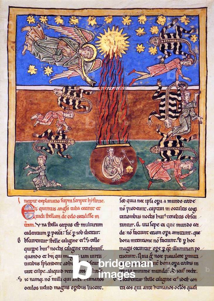 Spain: Illuminated page from a copy of the 'Commentary on the Apocalypse' by Beatus of Liebana (12th century)
