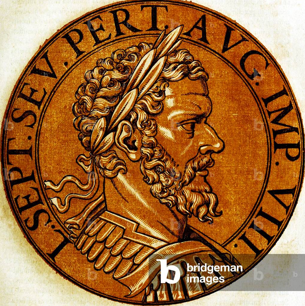 Italy: Icon of Septimius Severus (145-211 CE), 21st Roman emperor, c.1645 (print)