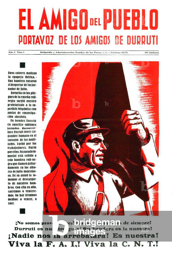 Spain: Buenaventura Durruti, Friend of the People, c. 1936