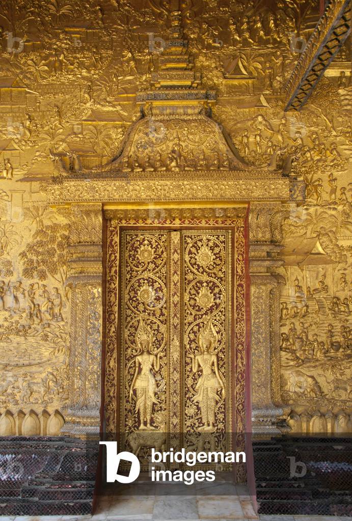 Laos: Entrance to the sim (ordination hall), Wat Mai Suwannaphumaham, Luang Prabang