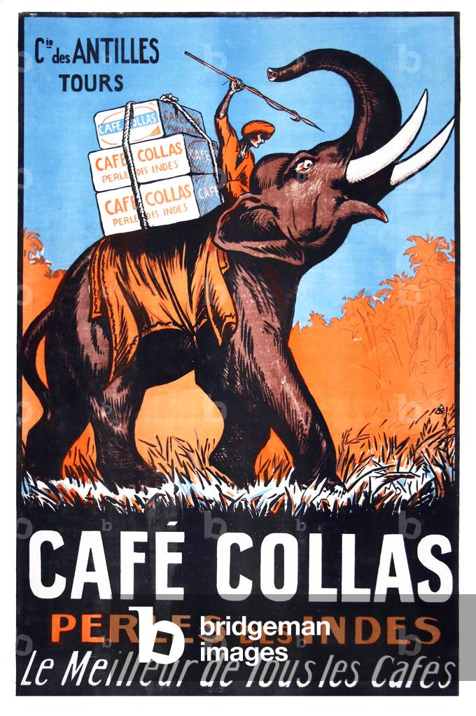 France: Poster advertisement for Cafe Collas (Collas Coffee), 'Pearls from the Indes, the Best of all Coffees', anonymous, c. 1927