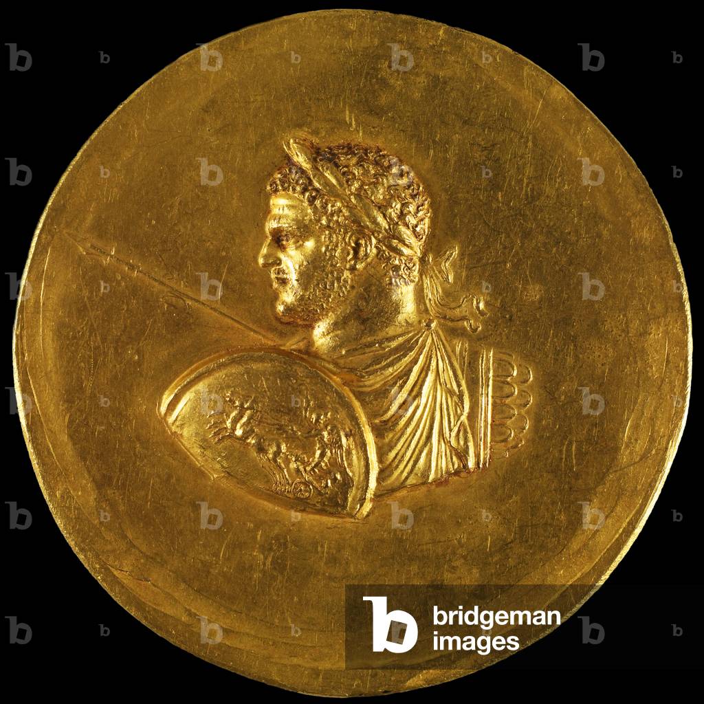 Italy: Gold medallion of Caracalla (188-217 CE),