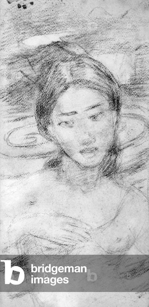 Japan: 'Esquisse', charcoal on paper drawing by Shigeru Aoki (1882-1911), 1904