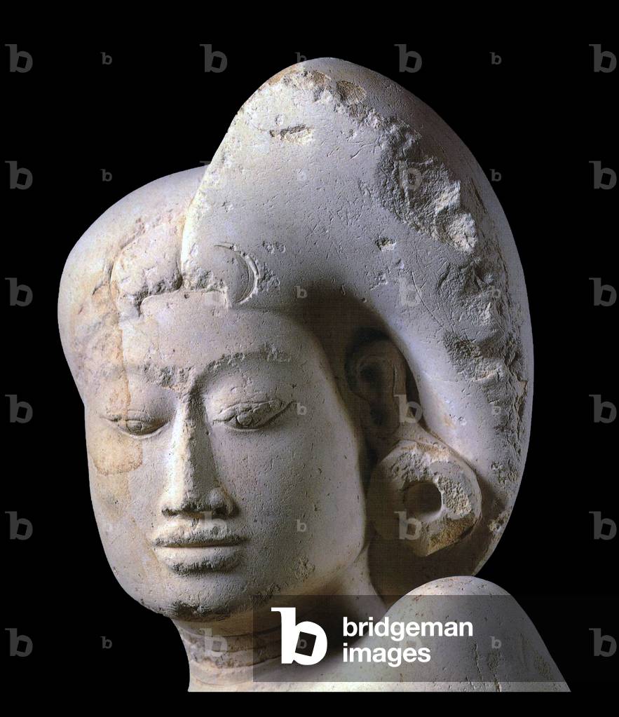 Indonesia: Terracotta head of a female figure, Trowulan, East Java, late Majapahit Period, c. 14th century