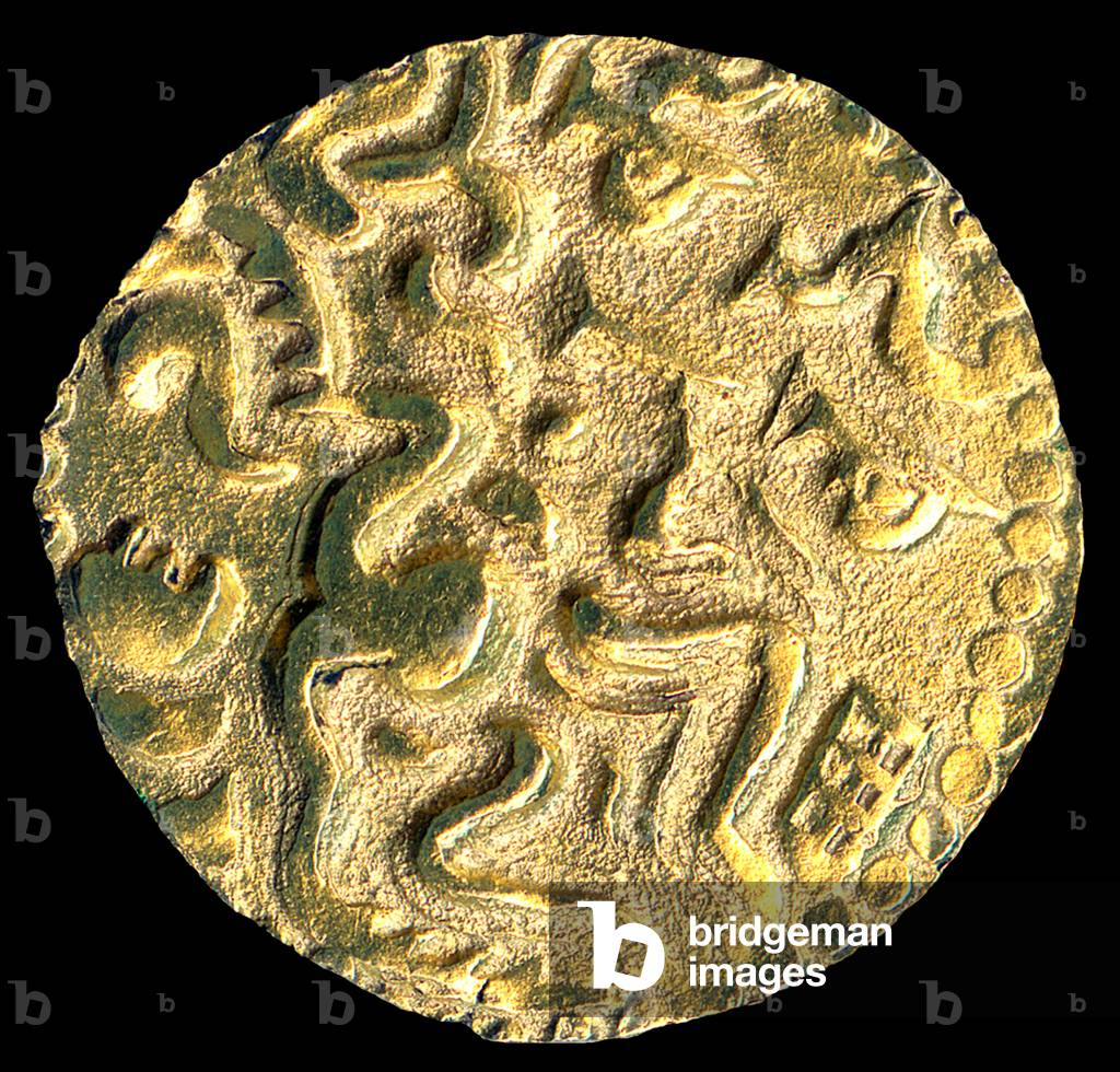 Sri Lanka: Gold Kahavanu coin, 'Sri Lanka Vibhu' or 'Fortunate Lord of Sri Lanka', c. 11th century CE