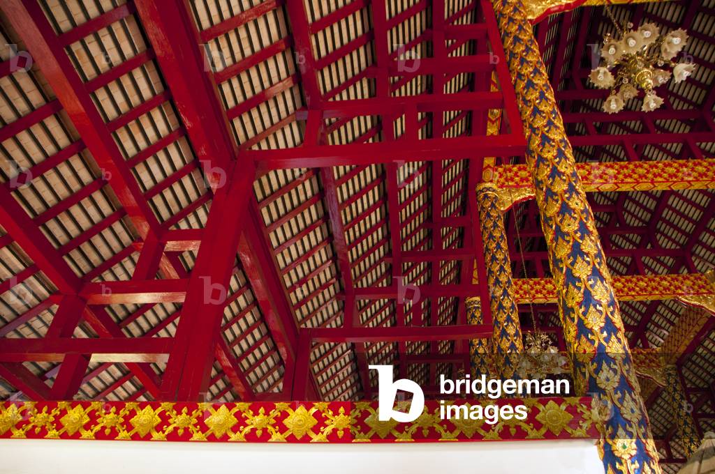 Thailand: Inside the roof of the viharn (assembly hall) at Wat Suan Dok, Chiang Mai, northern Thailand