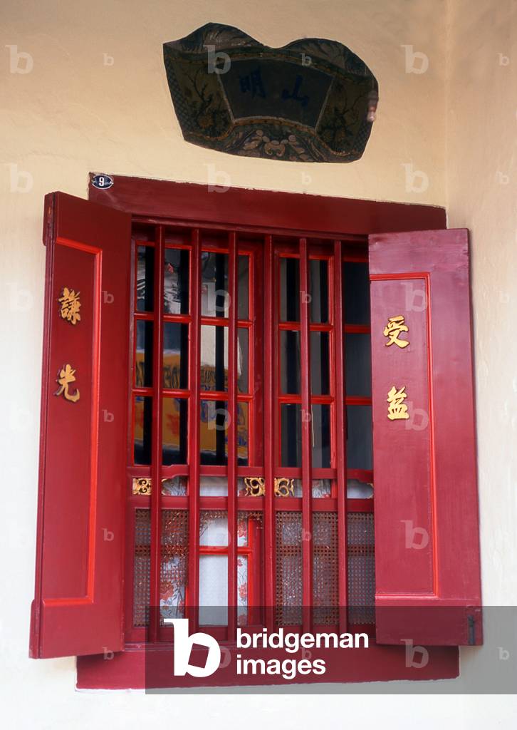 Malaysia: A typical front window of a Peranakan residence on Heeren Street, Malacca