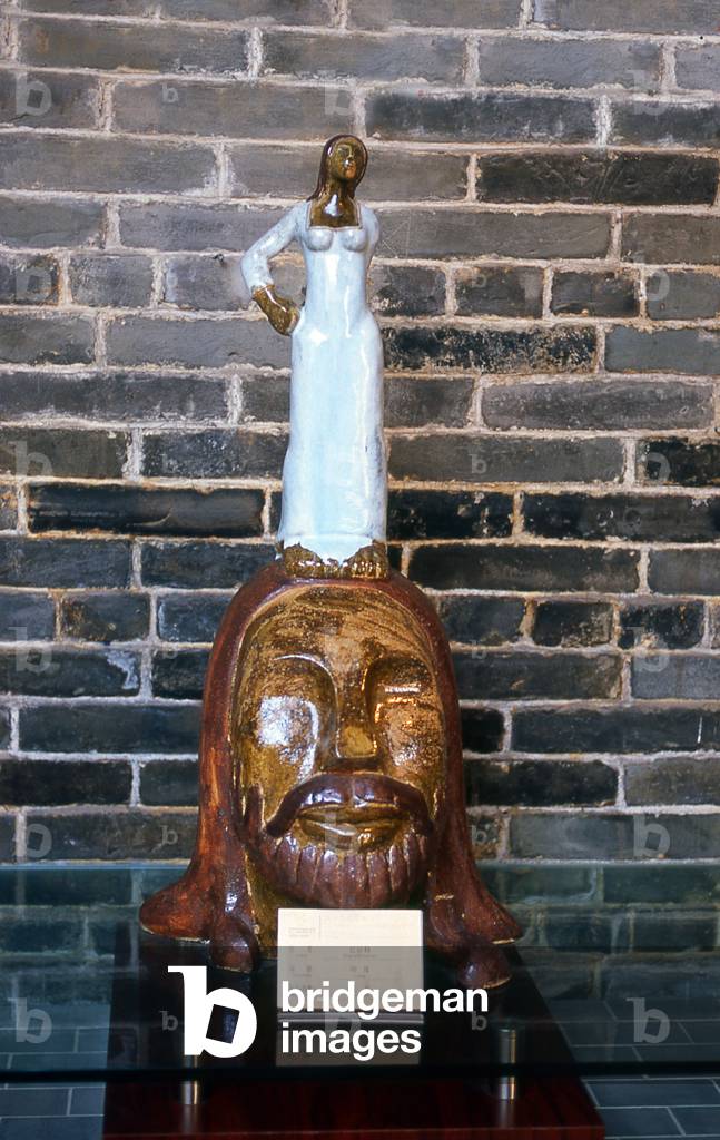 China: Figure and head, Nanfeng Kilns, Shiwan, Guangdong Province