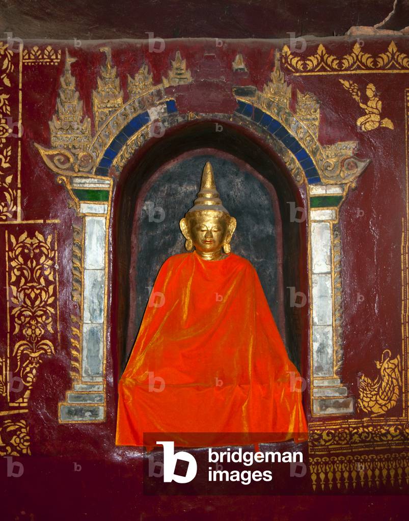 Burma / Myanmar: Recessed Buddha figure at 19th century Wat Par Lyeng, Kyaing Tong (Kengtung), Shan State. Photographed 2015