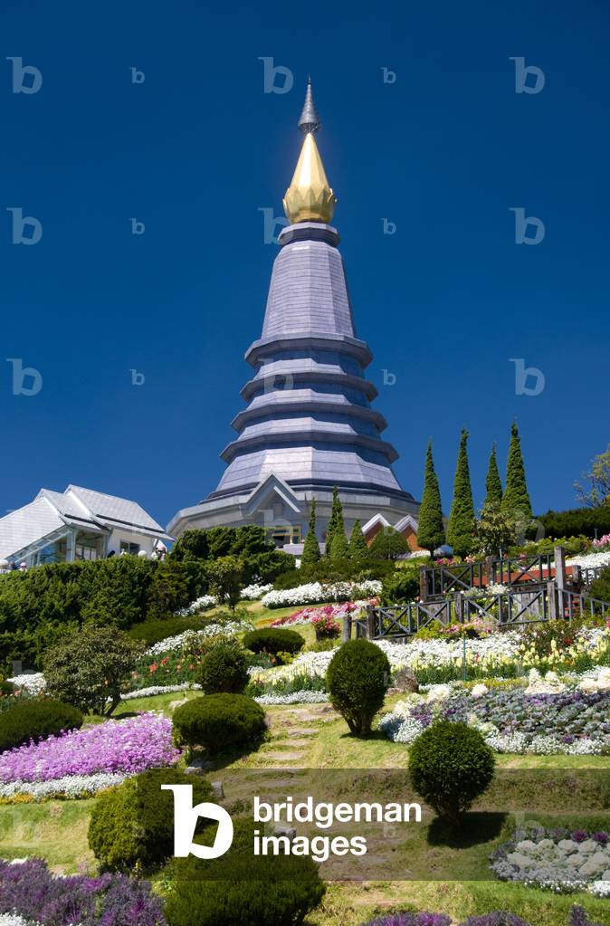 Thailand: The Napamaytanidol Chedi dedicated to Queen Sirikit, Doi Inthanon (Thailand's highest mountain), Chiang Mai Province