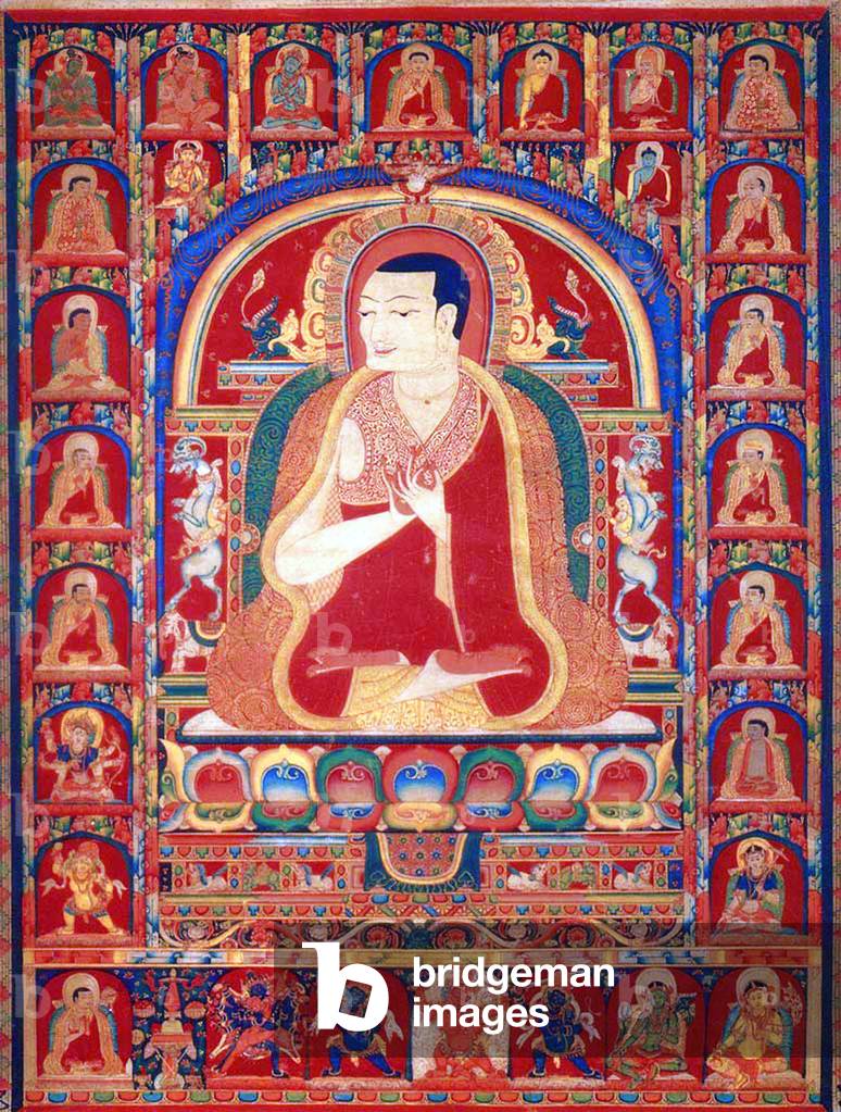 China / Tibet: Thangka of Onpo Lama Rimpoche, 13th century