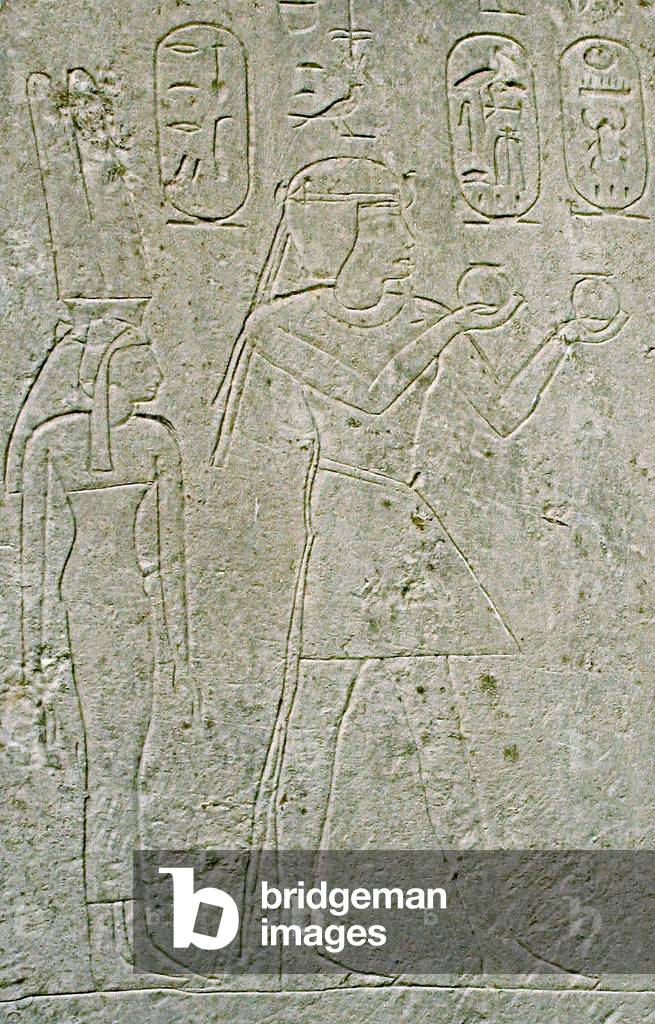 Egypt: Queen Nefertari together with her husband Pharaoh Thutmose IV (18th Dynasty r. 1401-1391 BCE).