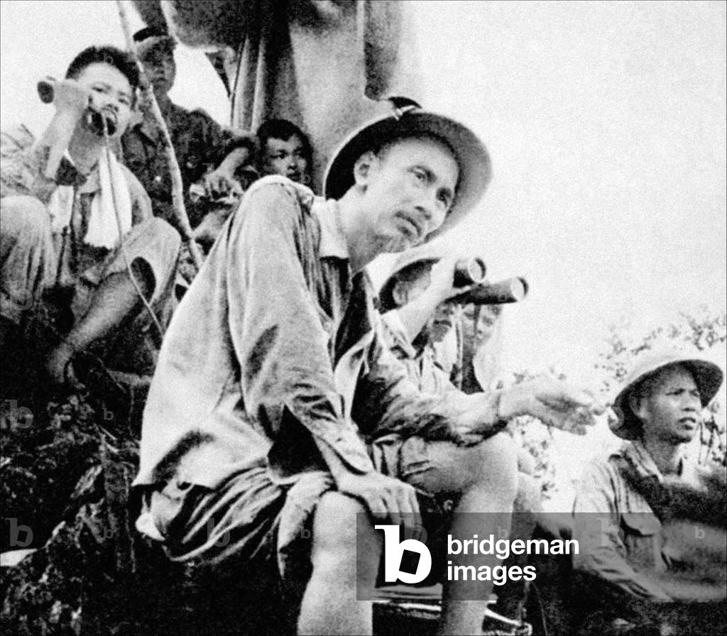Vietnam: Ho Chi Minh at a military command post in northern Tonkin during the First Indochina War (1946-1954)