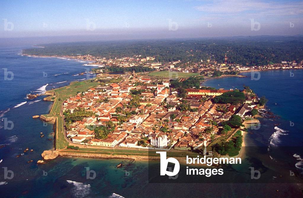 Sri Lanka: Galle Fort and peninsula from the air. This image has been released into the public domain.