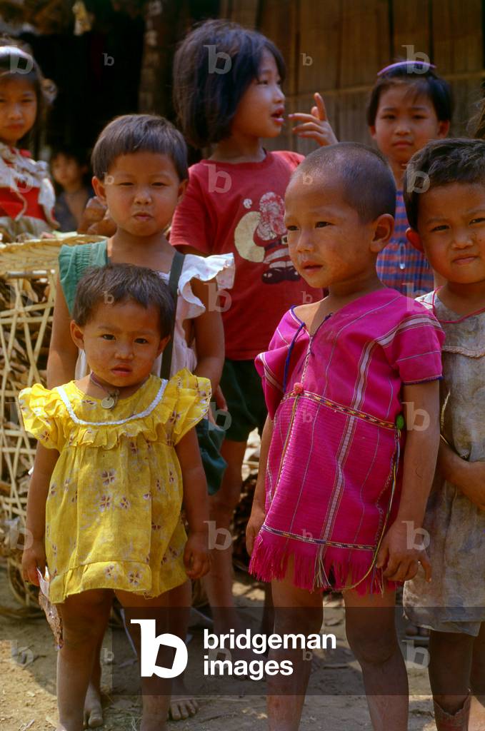 Thailand: Karen children in a village near Mae Sariang, Mae Hong Son Province, northern Thailand