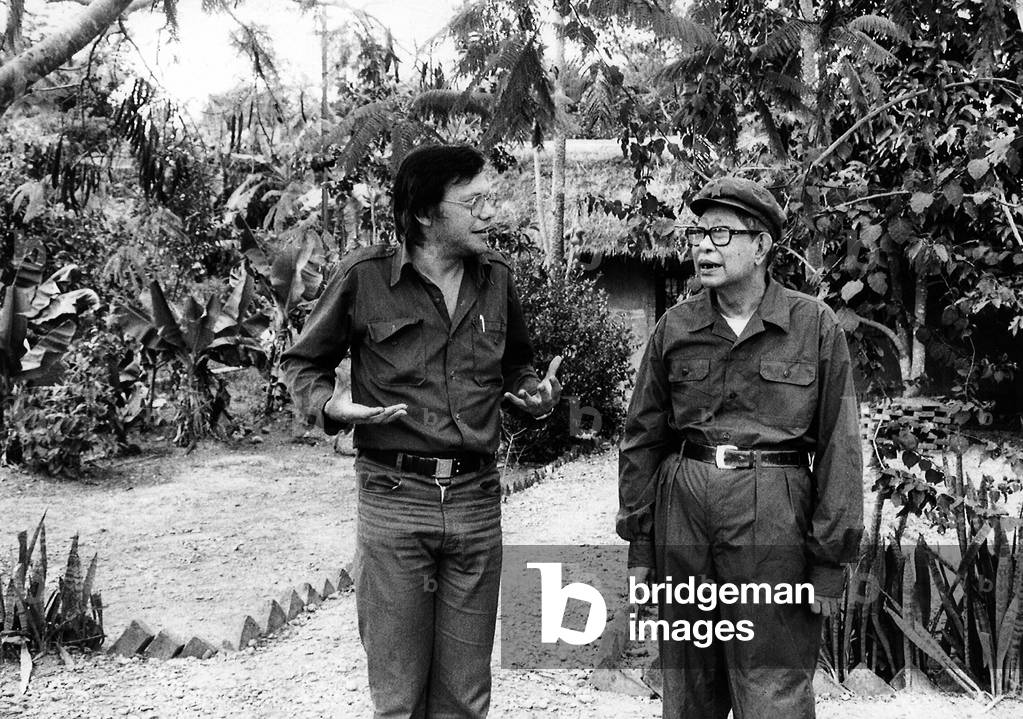 Burma / Myanmar: Bertil Lintner (author of The Rise and Fall of the Communist Party of Burma) and Thakin Ba Thein Tin (chairman of the CPB), Communist Party of Burma (CPB), Panghsang, (January 1987)