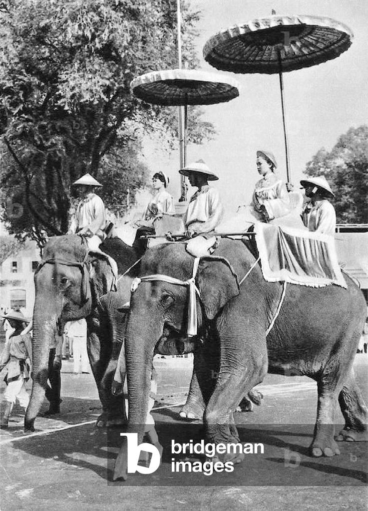 Vietnam: The Trung Sisters (Hai Ba Trung) Parade in Saigon, 26 April, 1957.