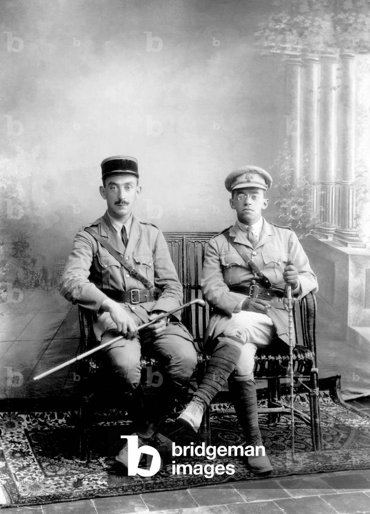Ze'ev Jabotinsky together with an adjutant of the French Army, 1919 (photo)