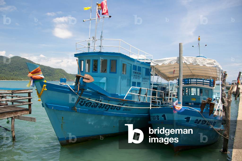 Thailand: Dive boats at the pier, Bang Bao fishing village, Ko Chang, Trat Province