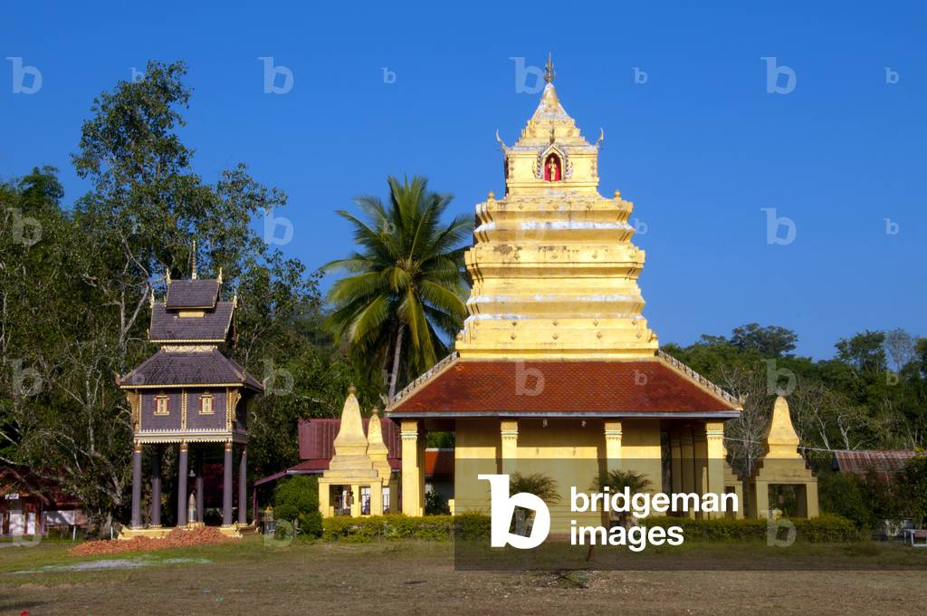 Thailand: Ho Trai Library and Chedi at Wat Si Pho Chai Na Phung, Na Haeo District, Loei Province