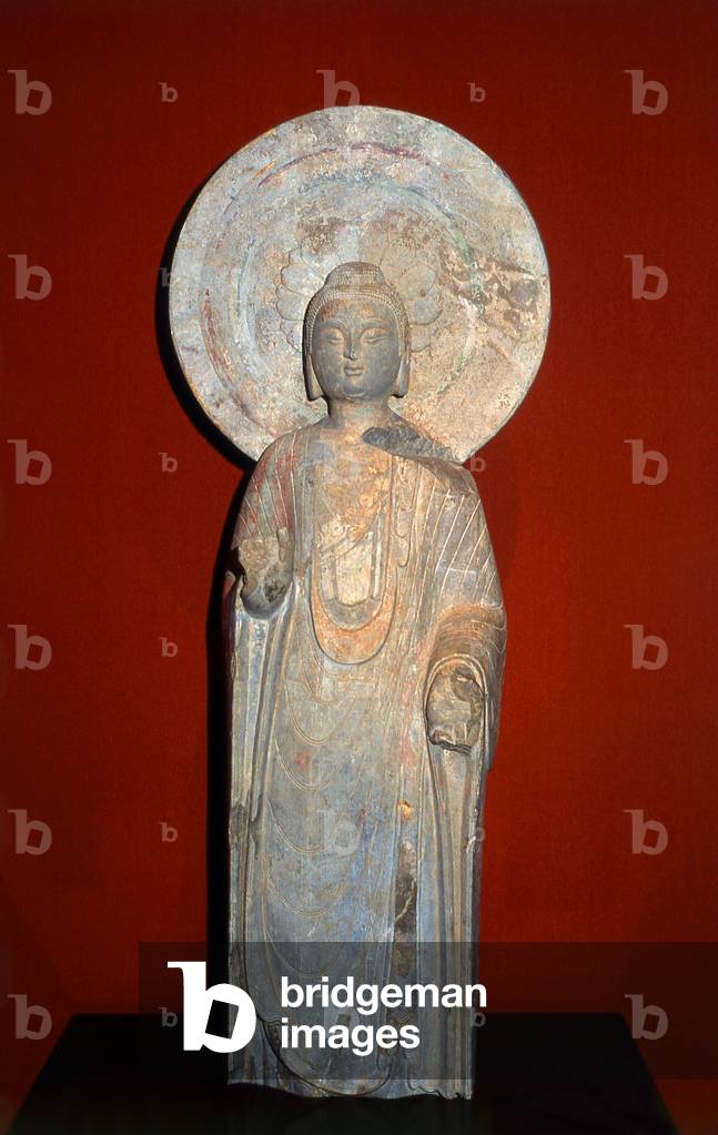 China: Gold painted Buddha, Northern Qi Dynasty (550-577 CE), Shanghai Museum