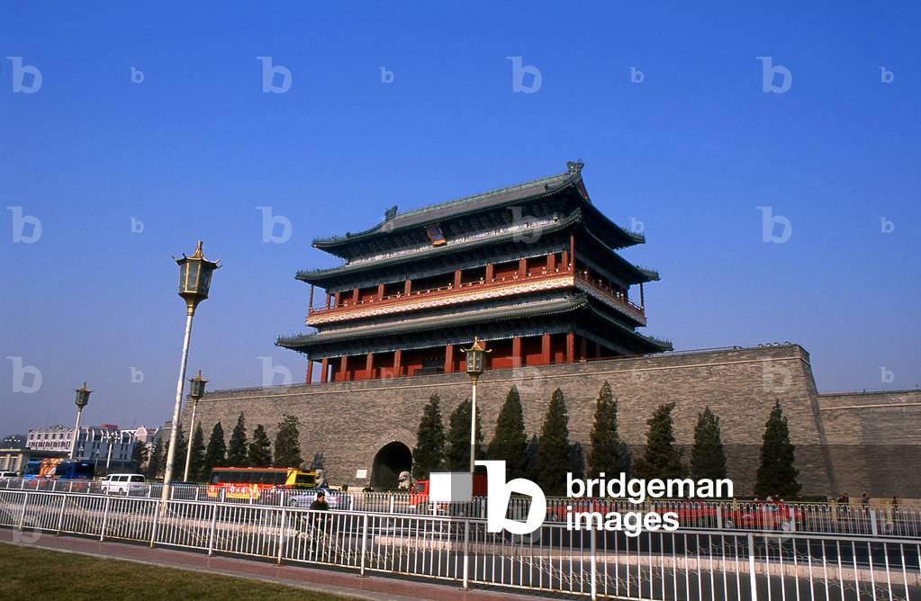 China: The gate house of Qianmen (Front gate), also known more correctly as Zhengyangmen, situated to the south of Tiananmen Square, Beijing