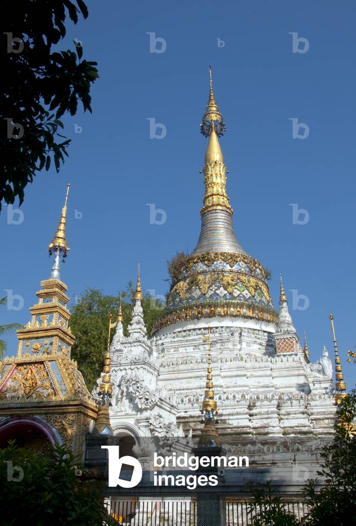 Thailand: Burmese-style chedi, Wat Saen Fang, Chiang Mai, northern Thailand