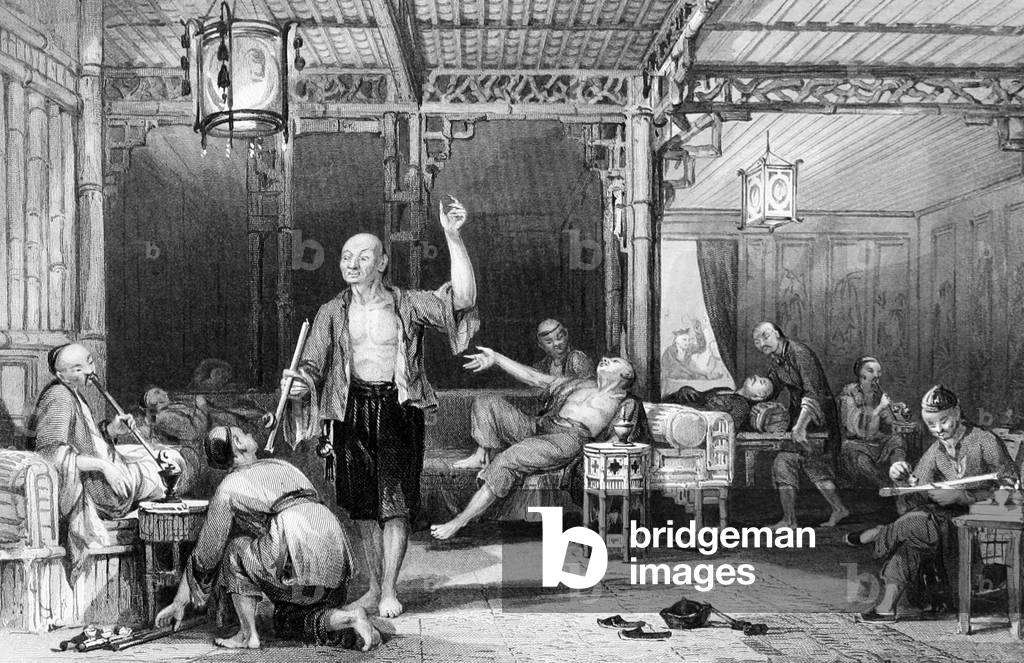 China: 'Chinese Opium Smokers'. By Thomas Allom, c. 1845