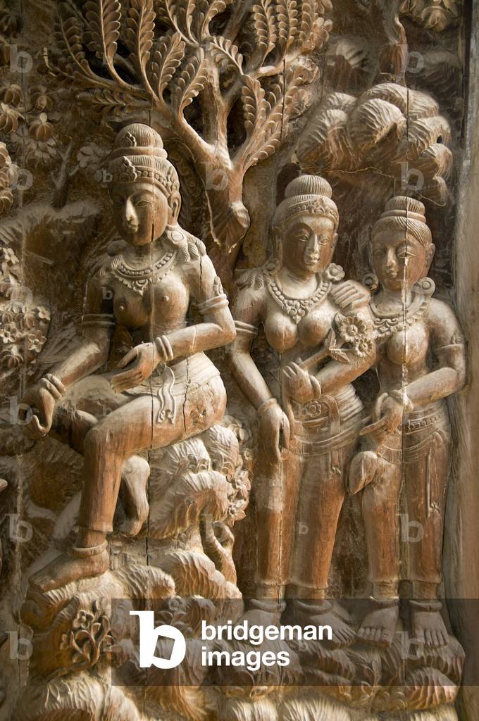 Thailand: Wooden carvings, Sanctuary of Truth, Pattaya, Chonburi Province