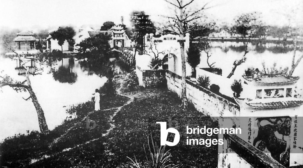 Vietnam: The Huc Bridge and Ngoc Son Temple, Hanoi (early 20th century)