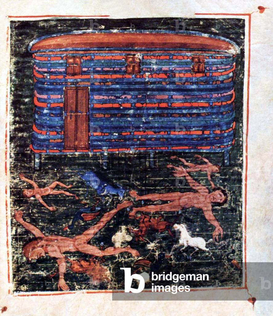 Germany / France: Sintflut - Le Deluge - The Great Flood. Ashburneham Pentateuch Manuscript, 7th century