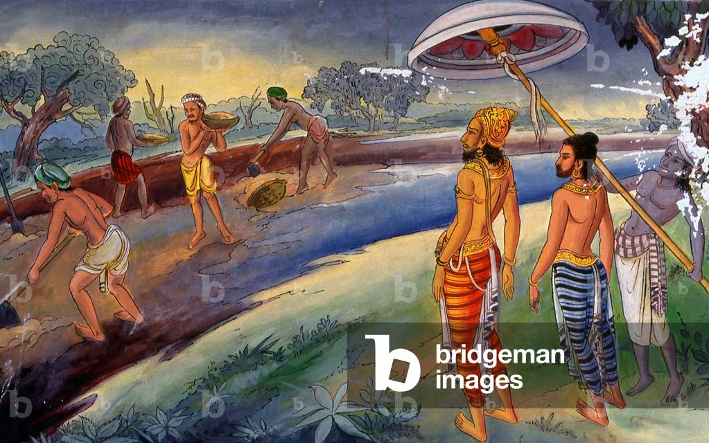 Sri Lanka: Wall painting, Isurumuniya Vihara, Anuradhapura