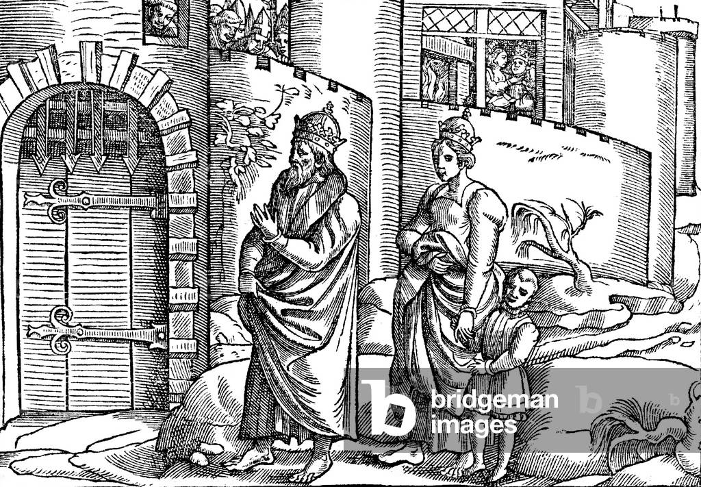 Germany: Woodcut print of Henry IV (1050 - 1106), 18th Holy Roman emperor, 1563 (engraving)